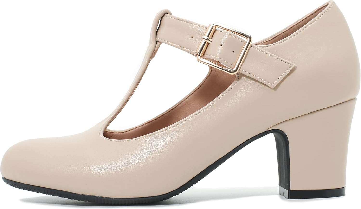 Women's Mary Jane Pumps T-Strap Block Chunky High Heels Ankle Strap Buckle Comfortable Wedding Dress Evening Party Shoes - Image 6