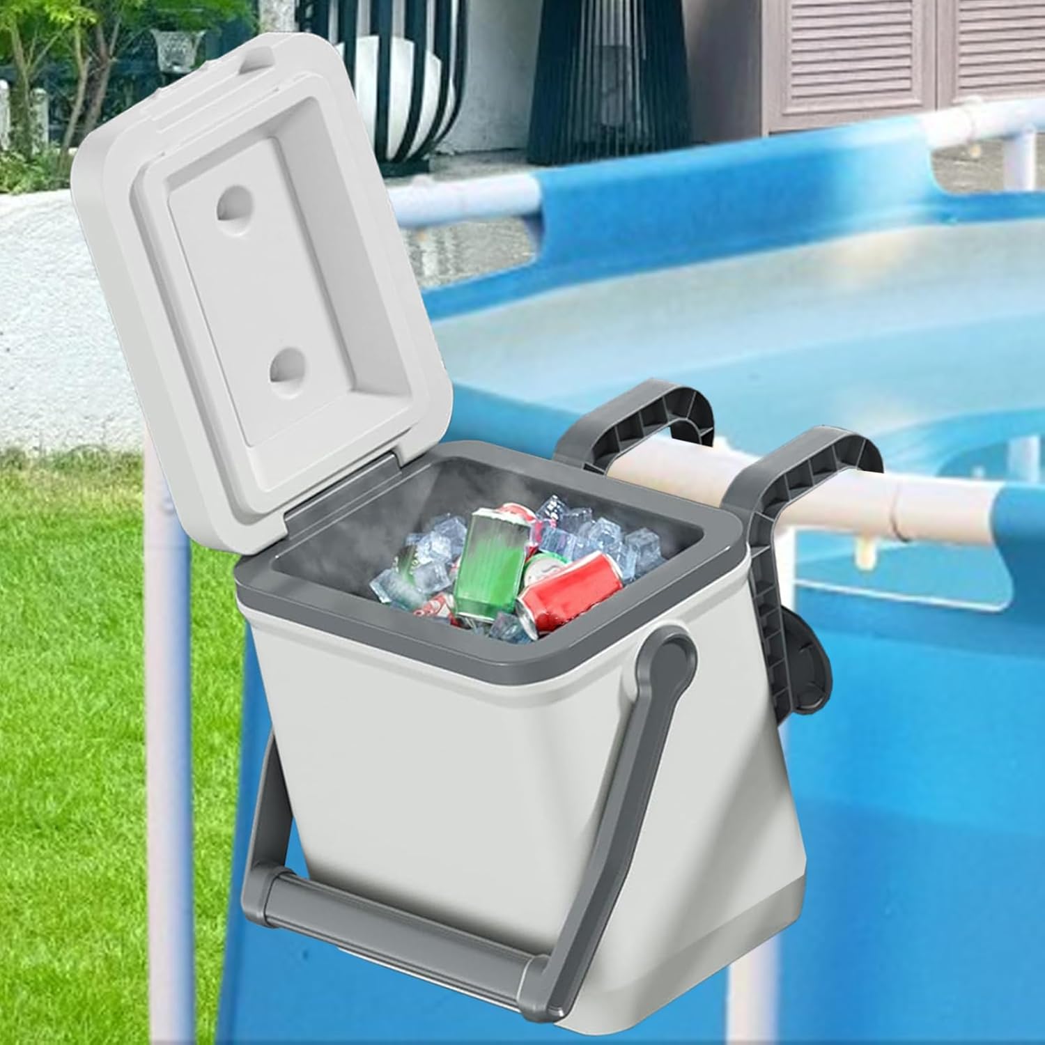 プール用クーラーボックス | アイスチェスト プールサイド ハンドル付き | 大容量保冷ボックス 水泳 スパ アウトドア ピクニック