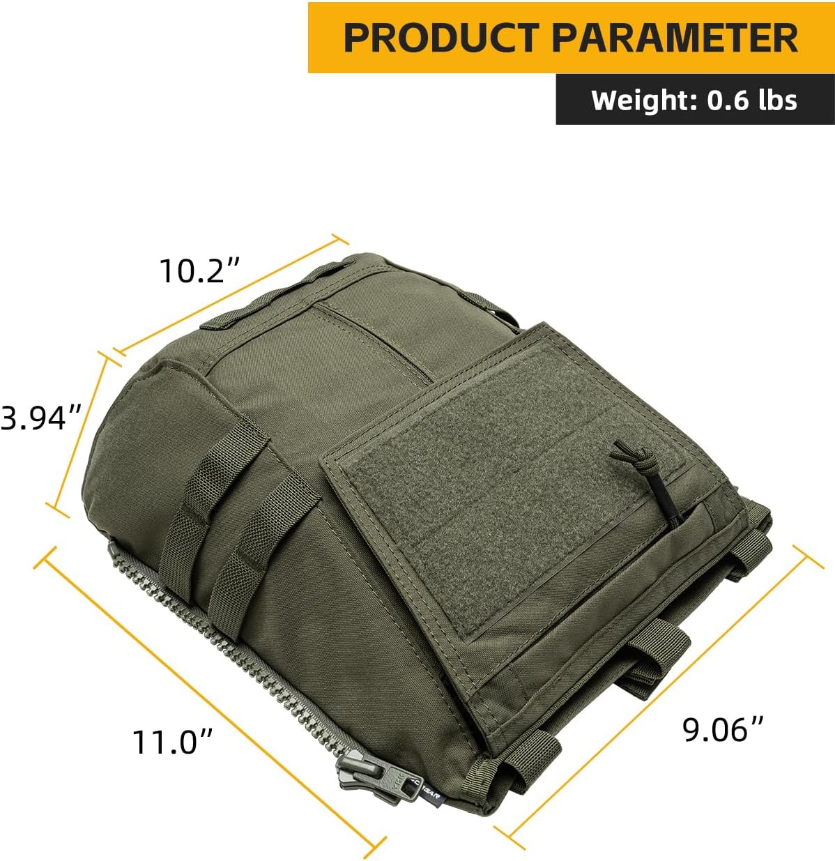 IDOGEAR Tactical Zip-on Panel Pouch Military Backpack Vest Accessory Bag for CPC AVS JPC2.0