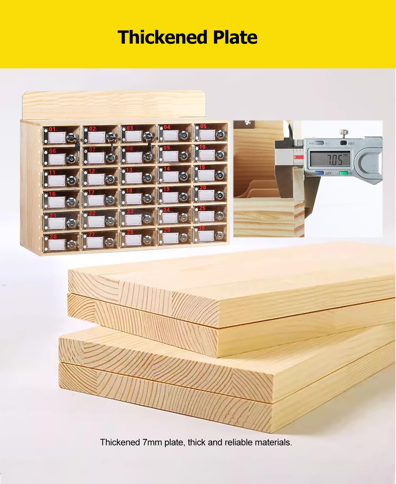 Handy-Schließfach aus Holz mit 30 Schächten – Sichere Acryl-Türaufbewahrung für Schulen, Fitnessstudios, Fabriken und Labors – Mitarbeiter-Schließfächer für Prüfungsräume und Arbeitsplätze, große
