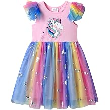 VIKITA Girls Dresses Summer Party Pink Tutu Dress for 2-12 Years Kids