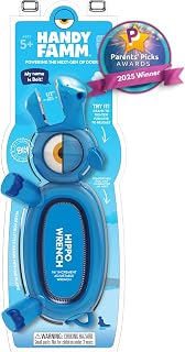 Handy Famm Hippo Kid Safe Adjustable Wrench, Real DIY Tool for Kids 5 and Up, STEM Learning & Motor Skills Development for Children, Blue
