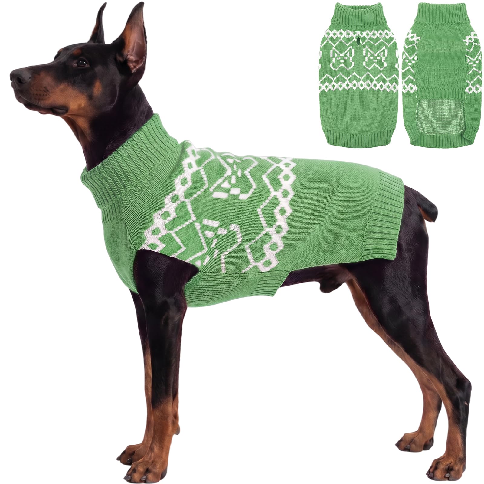 ASENKU Maglione Cane XL per Grande Cani, Tessuto Lavorato a Maglia Spesso, Collo Alto per Freddo Intenso, Maglioncino Invernale per Cani Adatto Shiba Inu Border Collie, Maglia Calda Interno Esterno