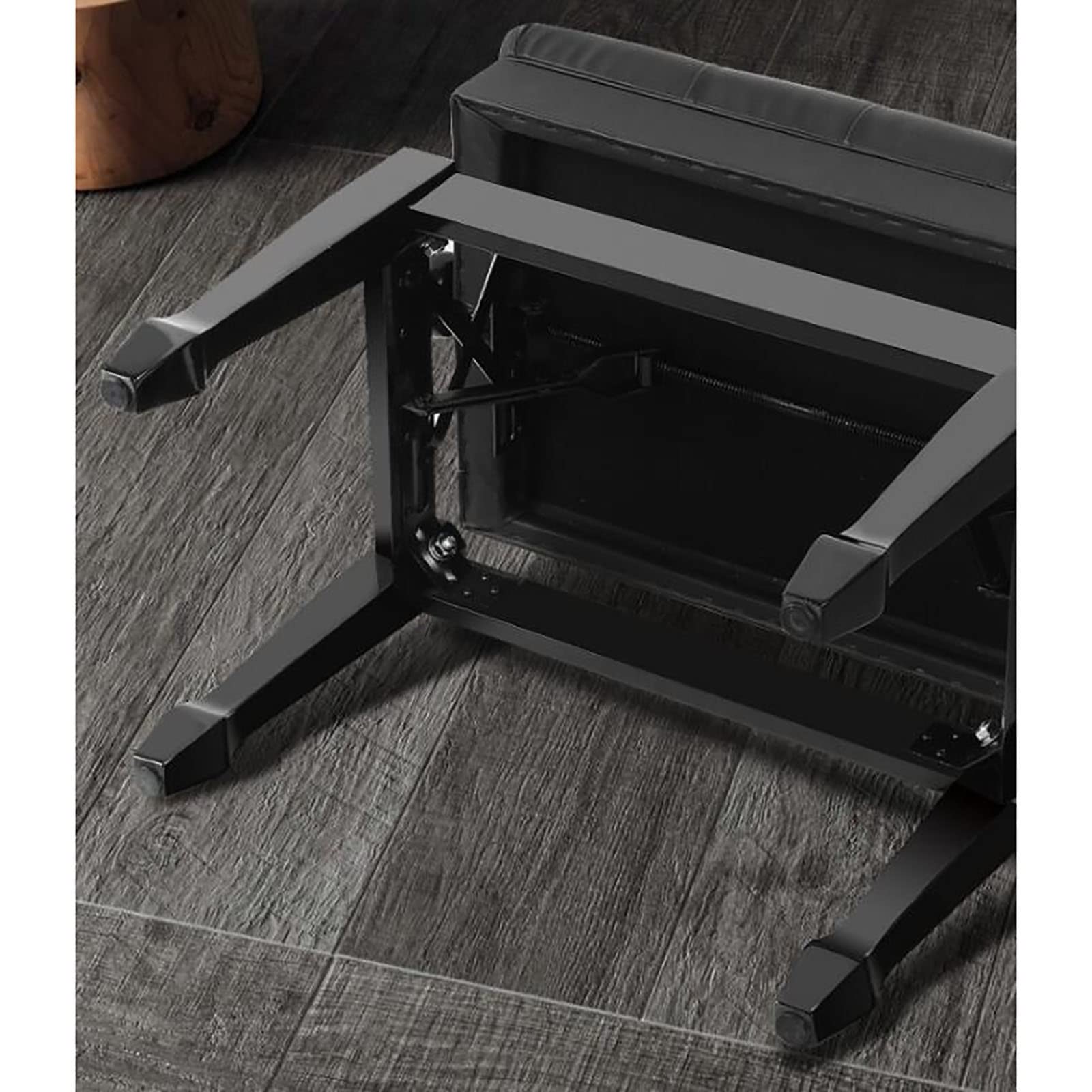 Tabouret de piano en similicuir, tabouret de piano à hauteur réglable, banc de clavier pour une personne, banc de siège rembourré en polyuréthane, tabouret de chaise simple avec pieds en bois