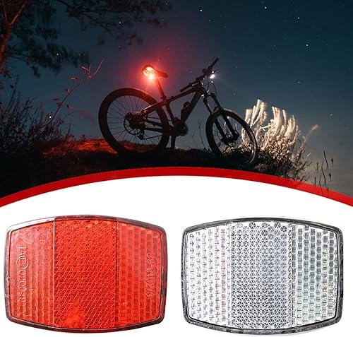 Miniatura 5 de Soporte para manillar Reflector de bicicleta de seguridad Reflector Reflectante Delantero Trasero Luz de advertencia Accesorios de bicicleta, Rojo