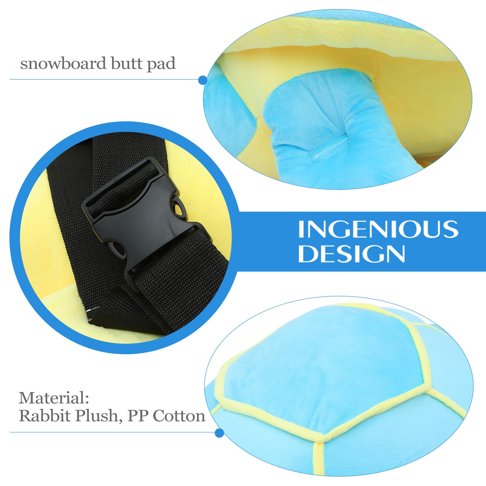 Cuscino Protettivo i Glutei a Forma di Tartaruga, Materassino Imbottito per Sci e Pattinaggio, Protezione Comoda ed Elastica per Adulti, Leggero e Facile da Trasportare