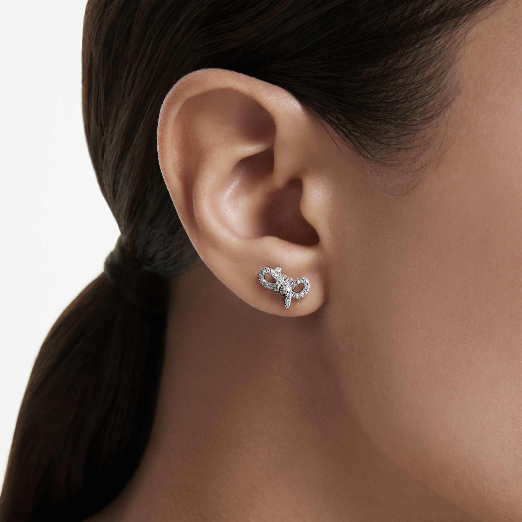 Swarovski Lifelong Collezione, Pavé, Fiocco, Bianco, Placcato rodio