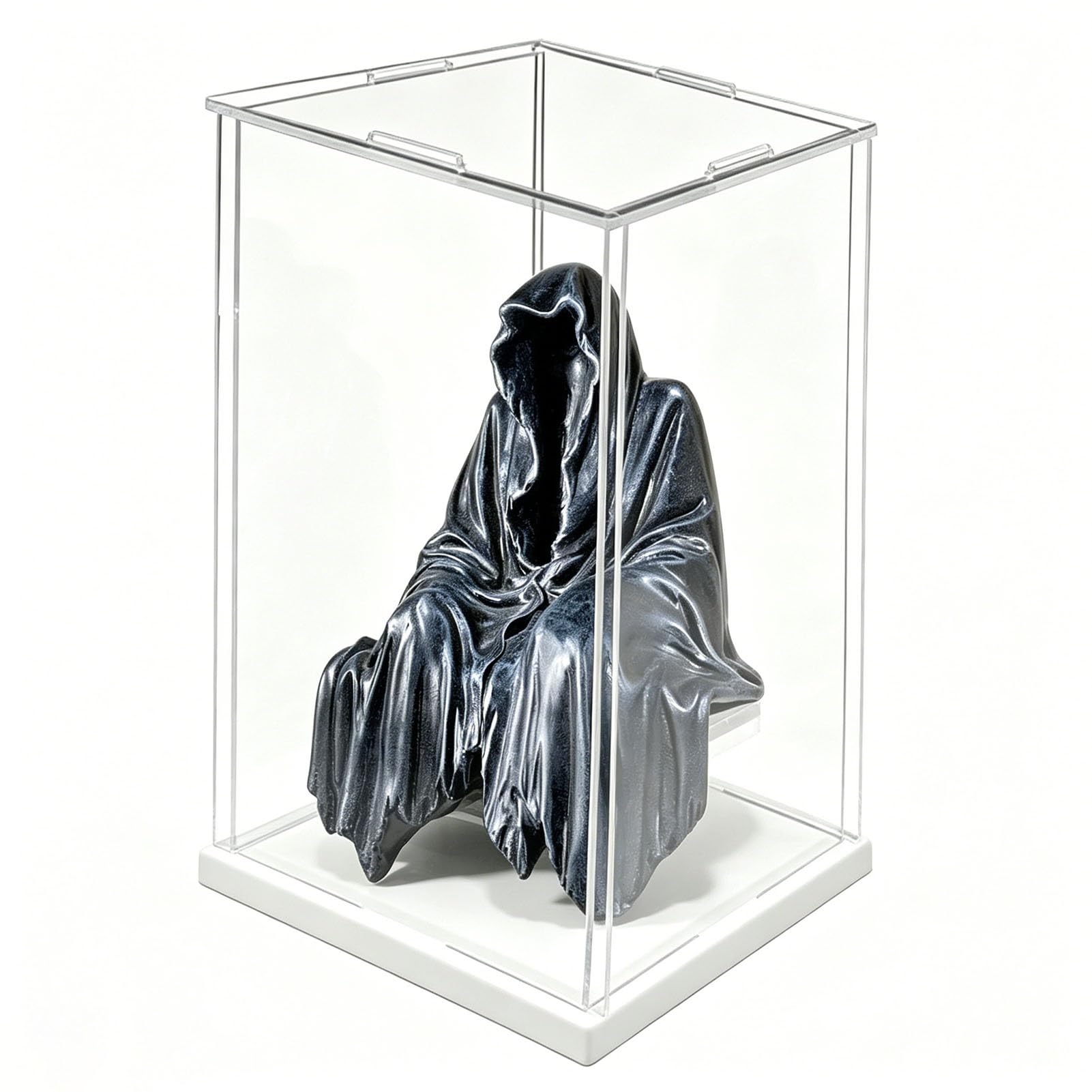 Clear Acrylic Display Case 6 8 10 12 14 16 18 20 24 28 31 in, Dustproof Cube Showcase Box for Action Figure, Tall Transparent Collectibles Show Box(White,30x30x30cm(12x12x12in))
