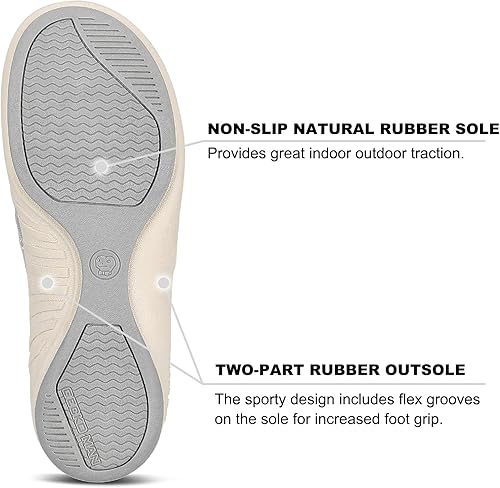 Miniatura 7 de Slip On Shoes for Men, Plantar Fasciitis Canvas Loafer Shoes with Arch Support, Orthopedic Casual Non Slip Mule Shoes with Rubber Sole