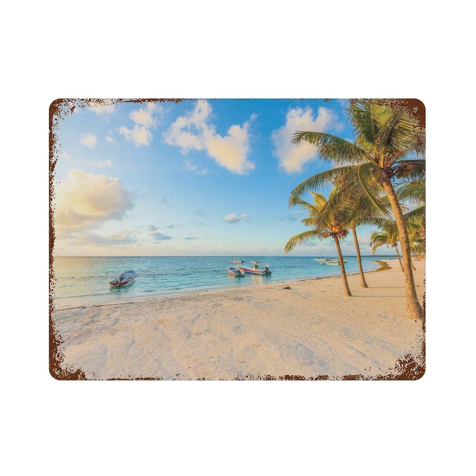 xiaoxiaoshen Real Photo Riviera Maya Decor Mexico Wall Decor Art Metal Tin Poster Modern Home Decor Art Home Bar Shop Decorations Vintage Sign 30x40cm