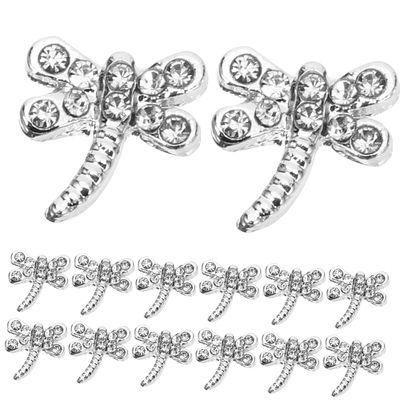 VALICLUD 5 set Adesivi Per Manicure In Lega Per Unghie Libellule Gemme Strass Punte Per Manicure Decorazione Per Ciondoli In Argento 20 pezzi*5