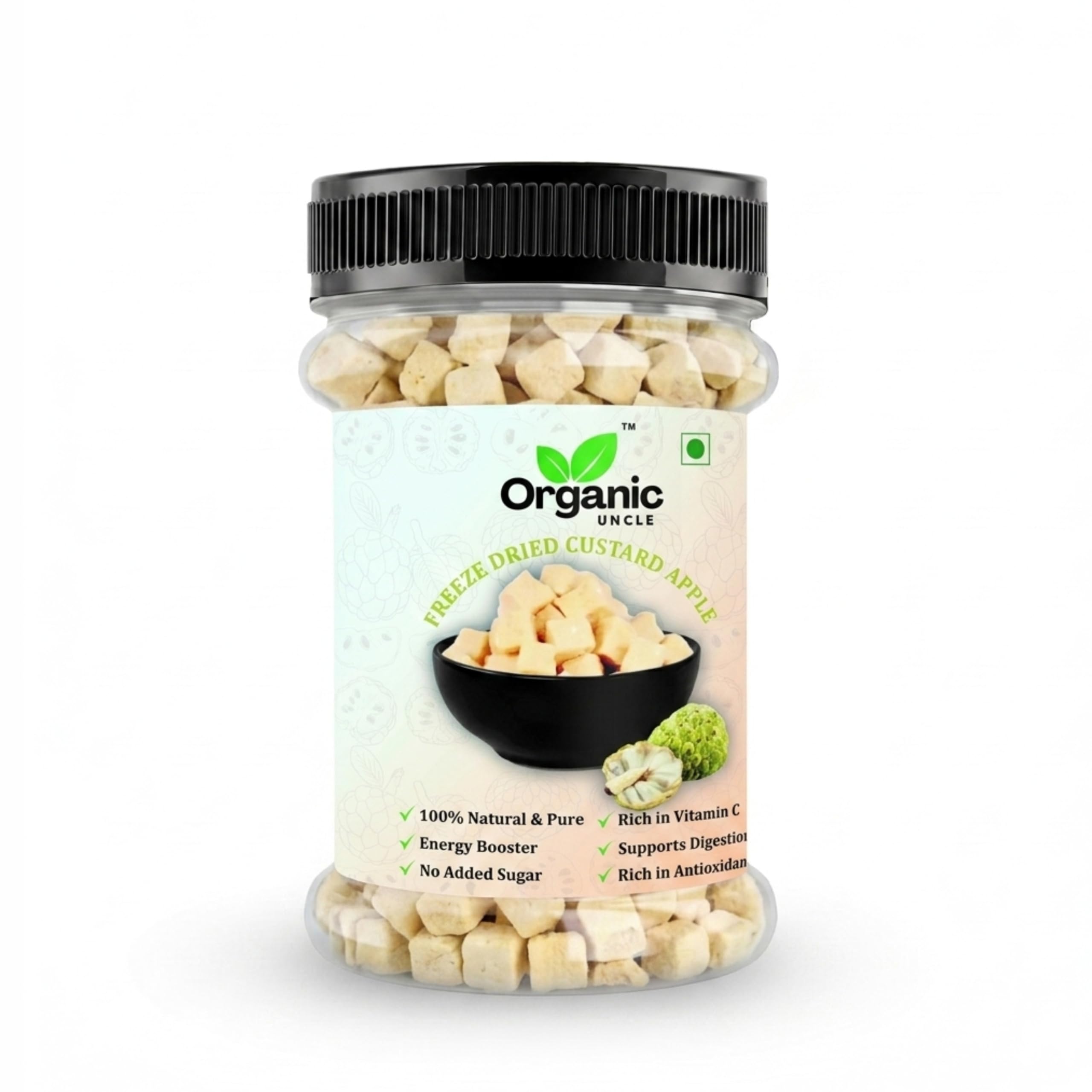 Organic Uncle Freeze Dried Custard Apple (Sitaphal) | Crispy Fruit Snack | Made from Real Custard Apple | No Added Preservatives | Ready to Eat – 50gm-picture-12