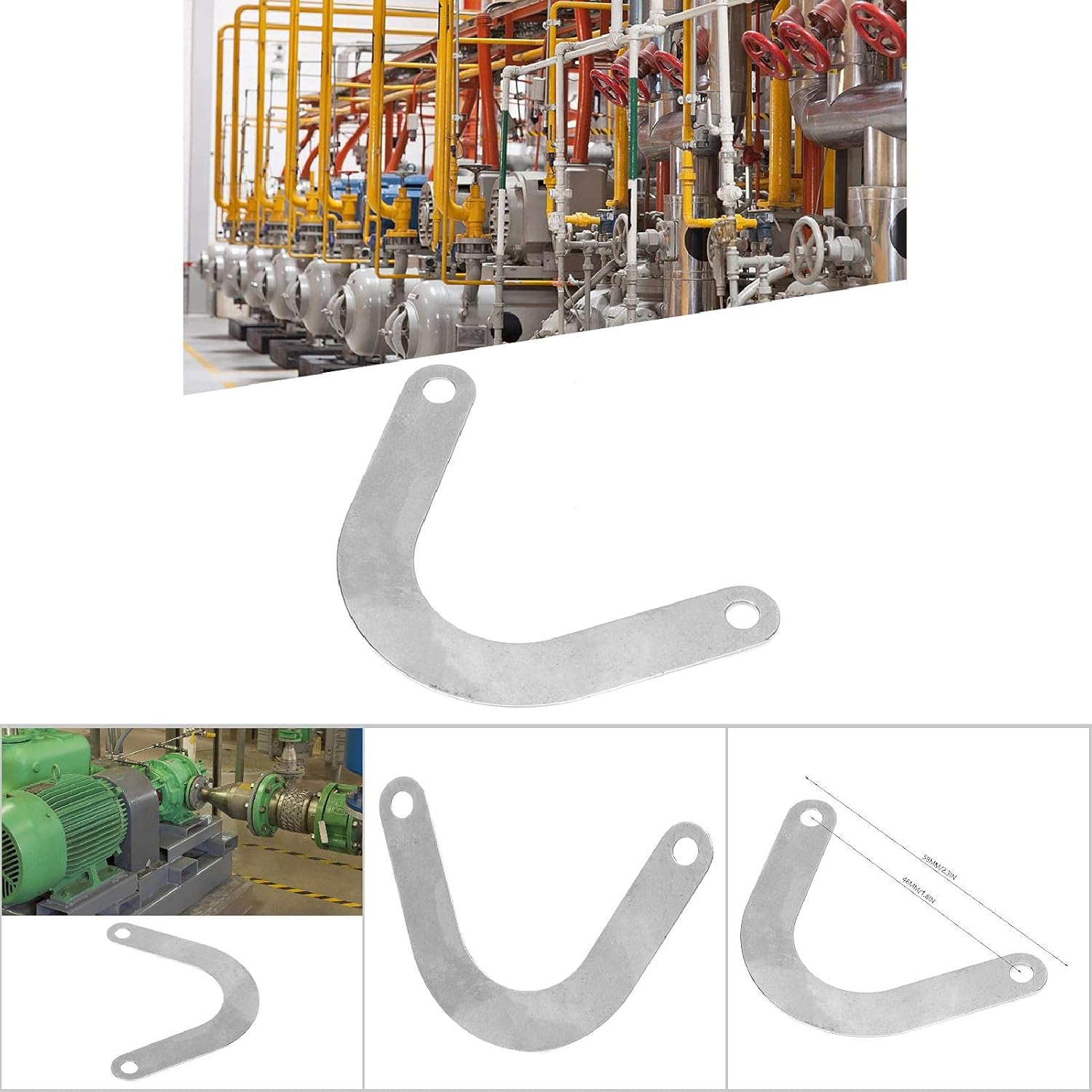 U Shape Valve Plate Metal Air Compressor Accessory 2.32Inch Wide Air Compressor Head Valve Plate Metal Plate Iron Plate 5 Pieces