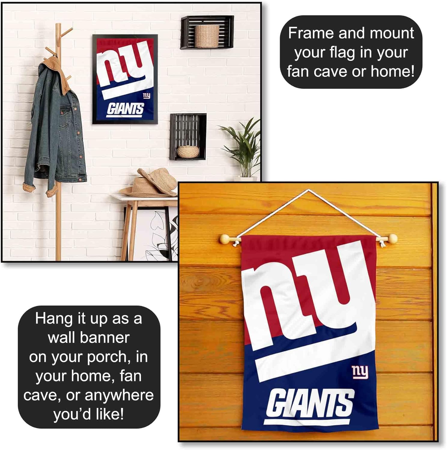 New York Giants Large Logo Double Sided Garden Banner Flag - Image 5