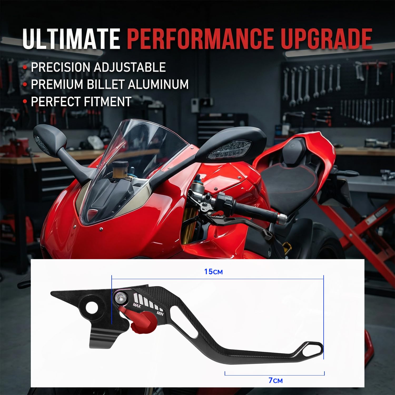 MFGZD CNC Réglable Moto Levier D'embrayage De Frein Court Pour ZX-6R ZX636 2019-2024 / Ninja1000 Z1000SX 2017-2019 / Z900RS 2017-2024 / Z1000 2017-2020 (Noir)