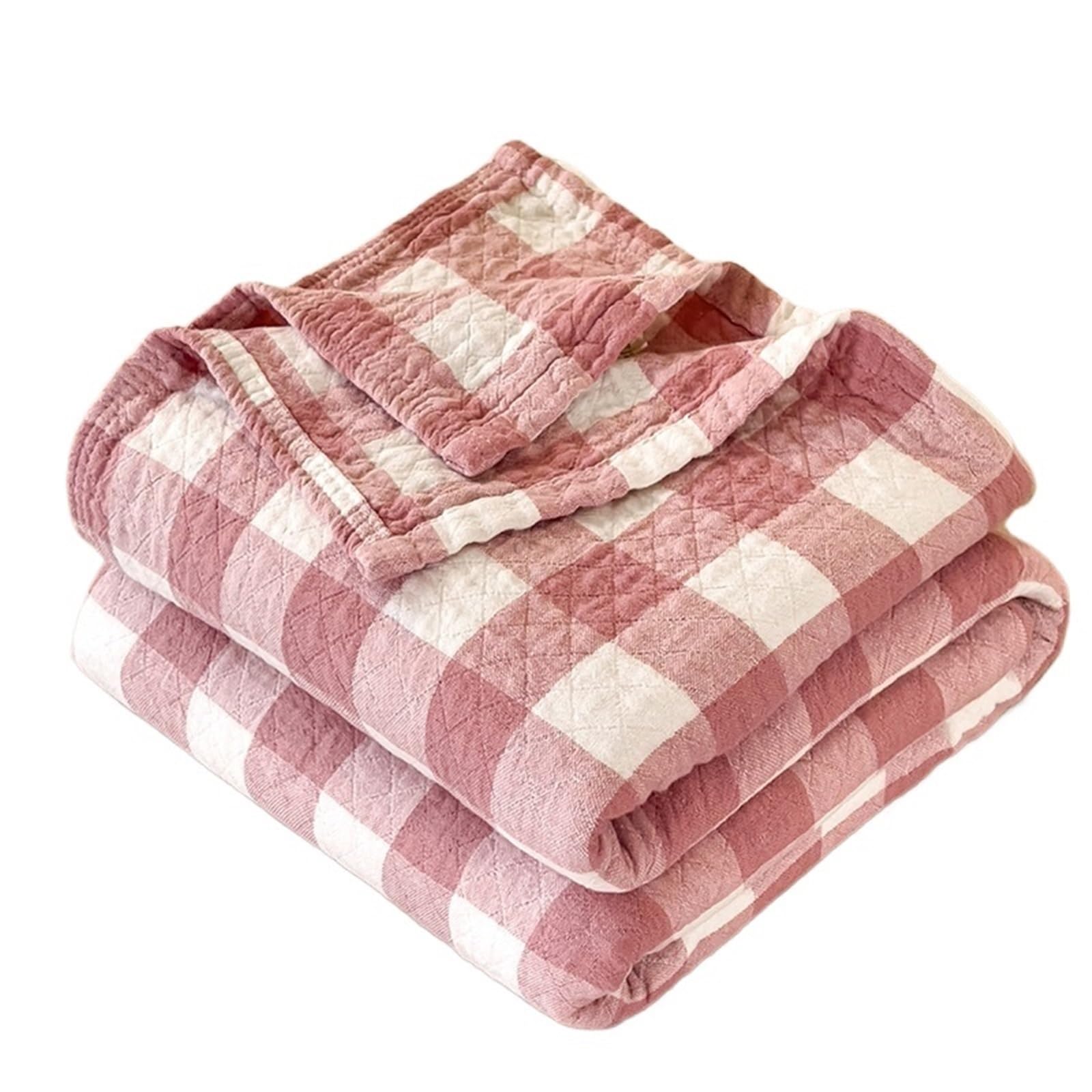 BAYNOPURIN Sofa Blanket Washed Cotton Towel Quilt - 3-Layer Gauze Thin Summer Cooling Blanket for Office Nap Sofa Throw