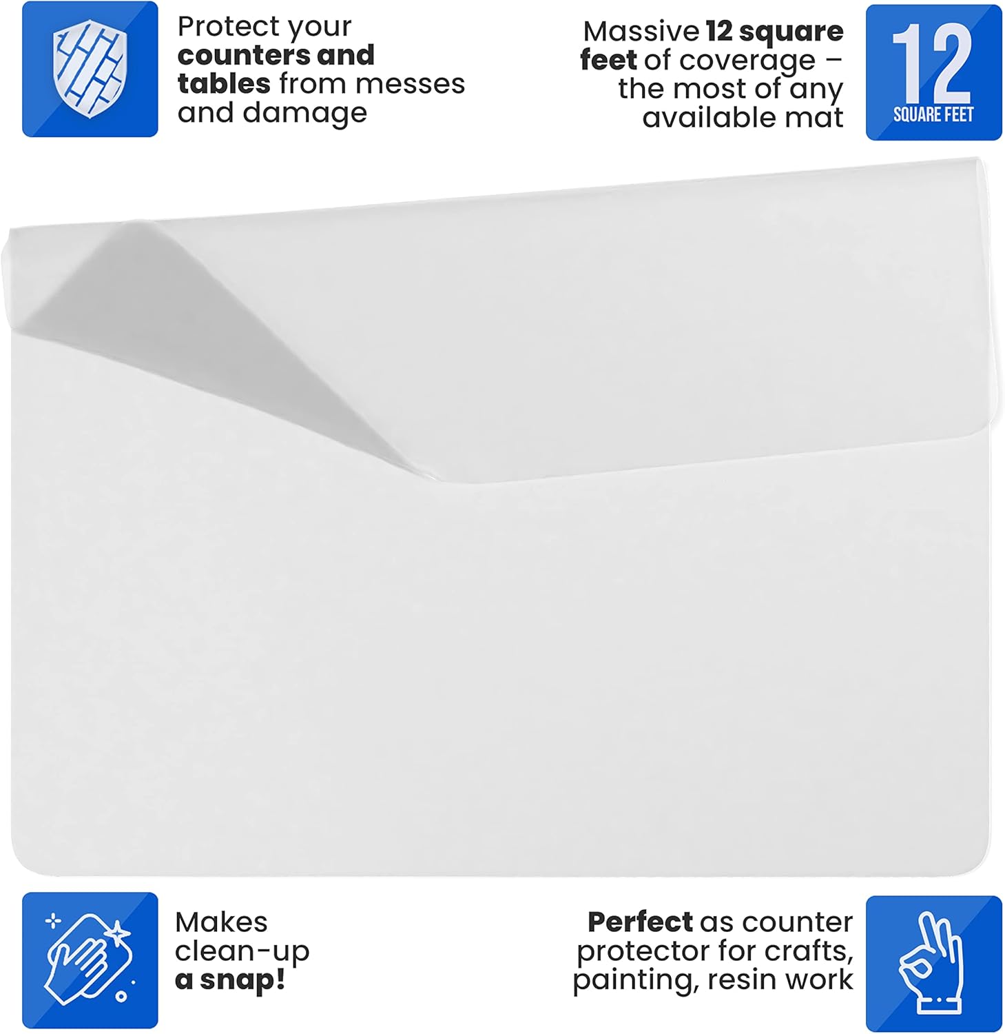 Super Jumbo Silicone Mat 36” x 48” - 3 by 4 Feet. by MonsterMat (Super Jumbo 48 x 36, Translucent)