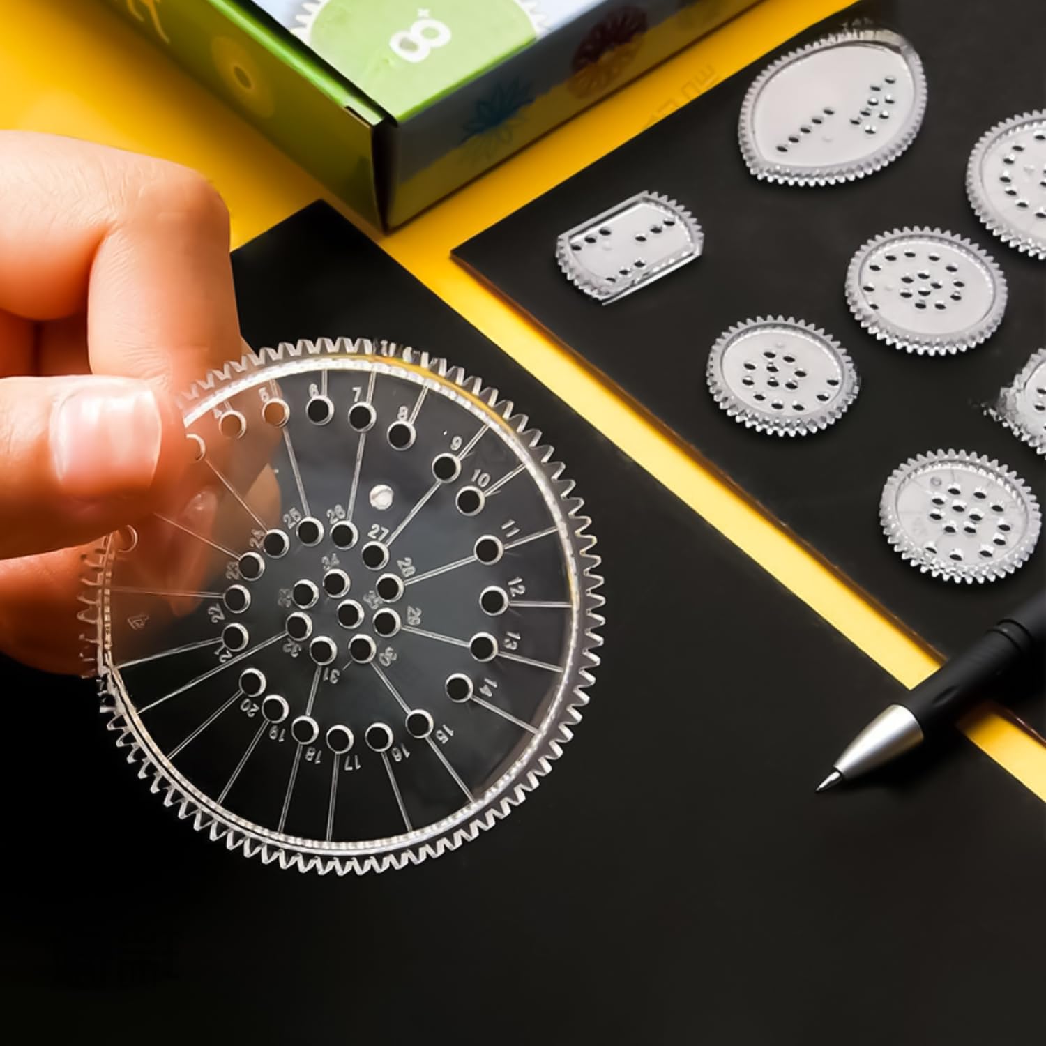 MEISH 22Pcs Spirograph Drawing Set Geometric Spiral Stationery Tool Drawing Painting Graphics Stencils for Kids - Image 2