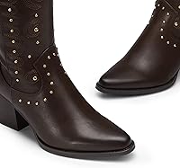 Vista 4 de DREAM PAIRS Women's Western Cowboy boots Mid Calf Cowgirl boot Pull-on