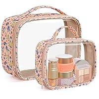 Vista 13 de PACKISM Bolsas de aseo transparentes 1 extra grande 1 grande 1 mediana - 3 paquetes de bolsas de maquillaje con asa, apertura grande de 180°, bolsas