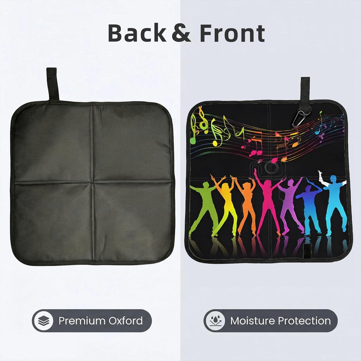 (Dance with Music) Sitting Pad Foldable Seat Cushion Lightweight Camping Seat Mat with Hook for Outdoor Hiking Picnic Camping