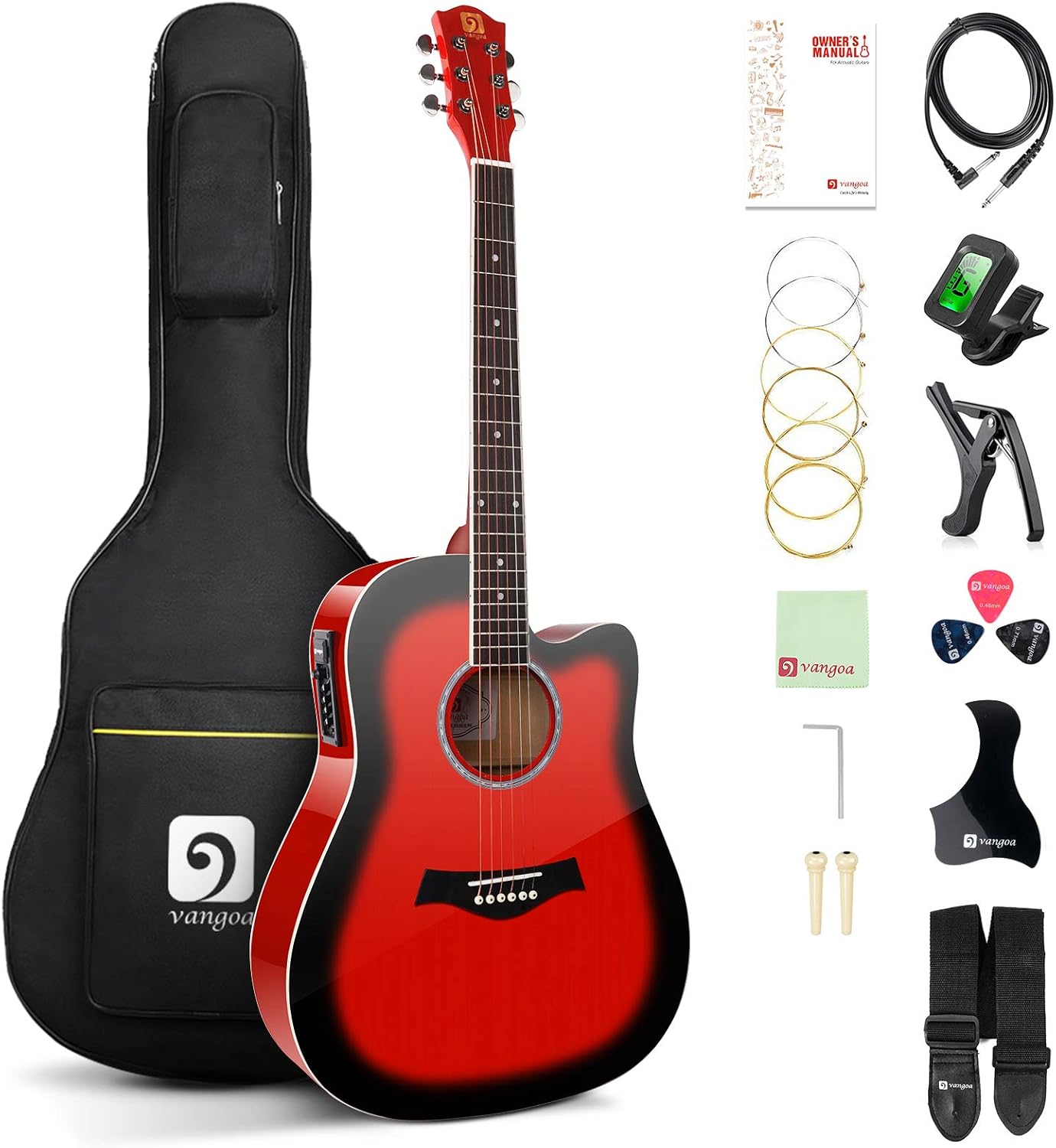AcousticElectric Guitar, Acoustic Guitar Cutaway 41 Inch Full Size