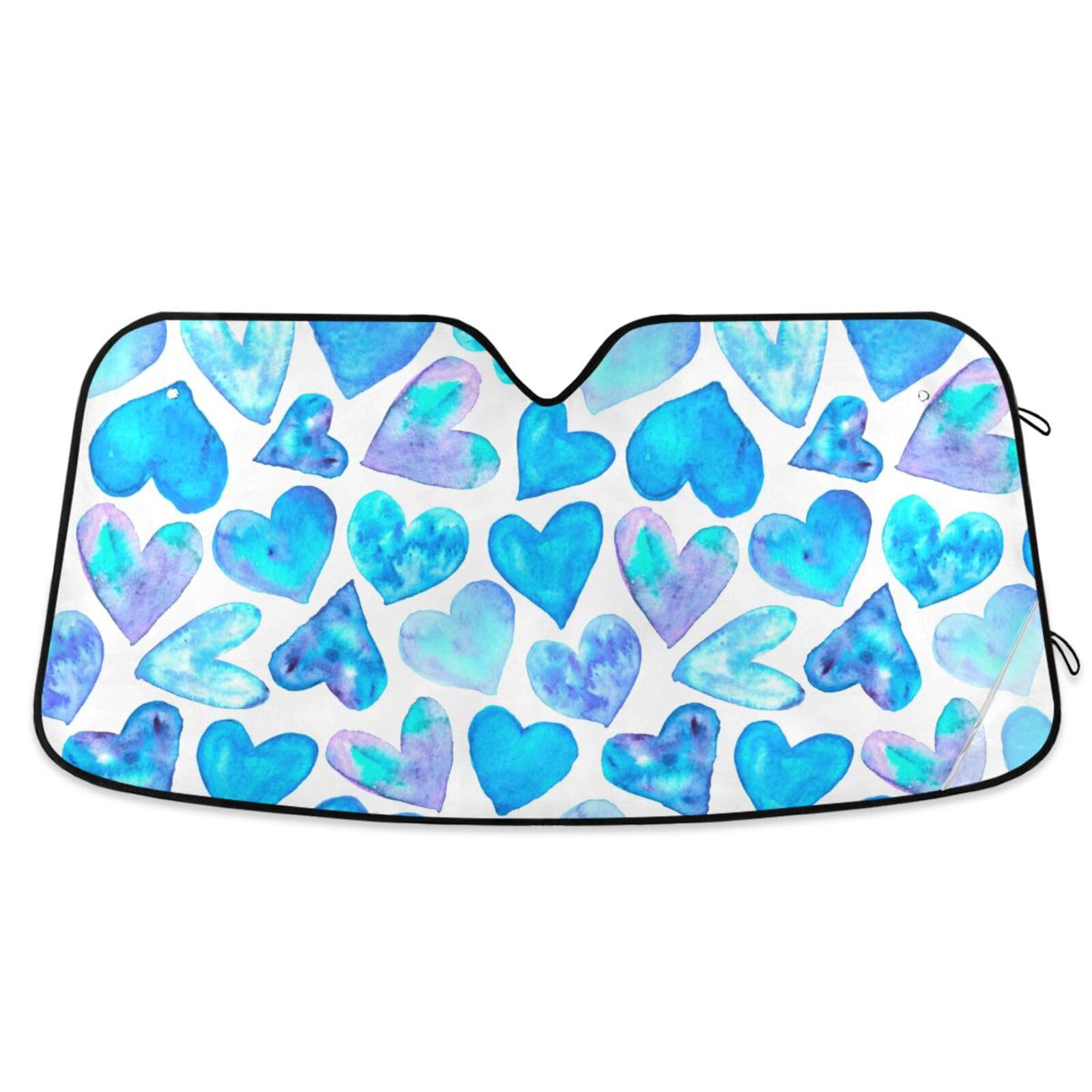 hearts Valentines' Day bluesun shield for car folding sun protector design accesorios para coches