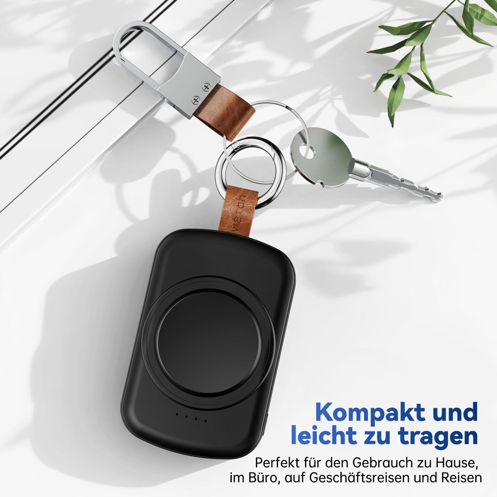 Ladegerät für Samsung Galaxy Watch,1800 mAh tragbares Ladegerät für Samsung Galaxy Watch 8/8 Classic/7/Ultra/6/6 Classic/5/5 Pro/4/3, Active 2/1, kabellos, magnetisch (schwarz)