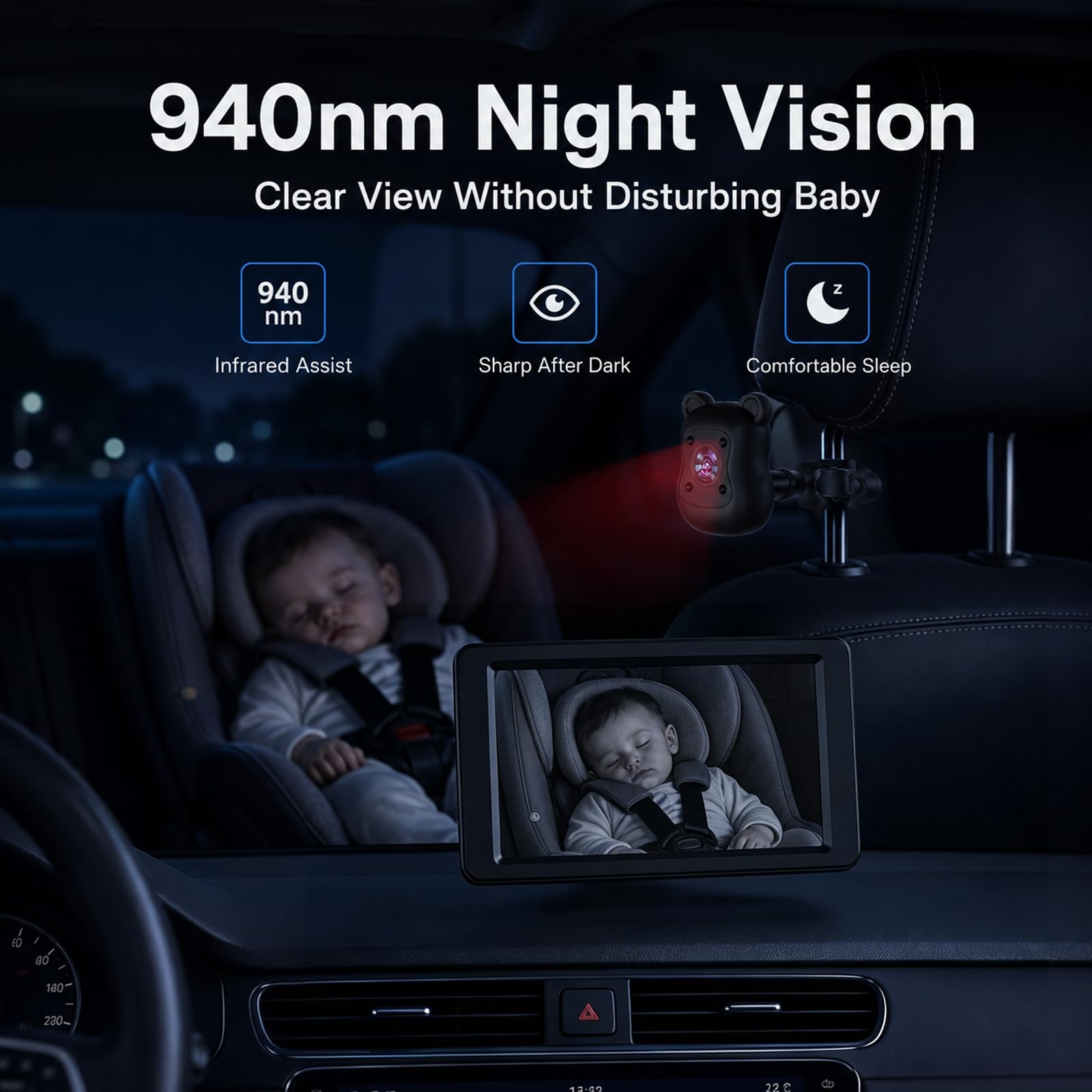 Baby Kamera Auto Weitwinkel-HD für die Beobachtung von Kindern