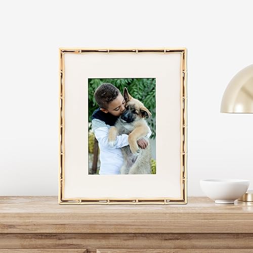Miniatura 9 de Lawrence Frames Marco de metal Bamboo Design, 8x10, mate 5x7, plateado