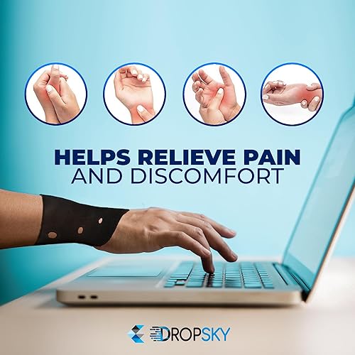 Miniatura 4 de DropSky 4 piezas Soportes de muñeca de gel suave e impermeable alivio del dolor túnel carpiano artritis pulgar se adapta a ambas manos ligero goma