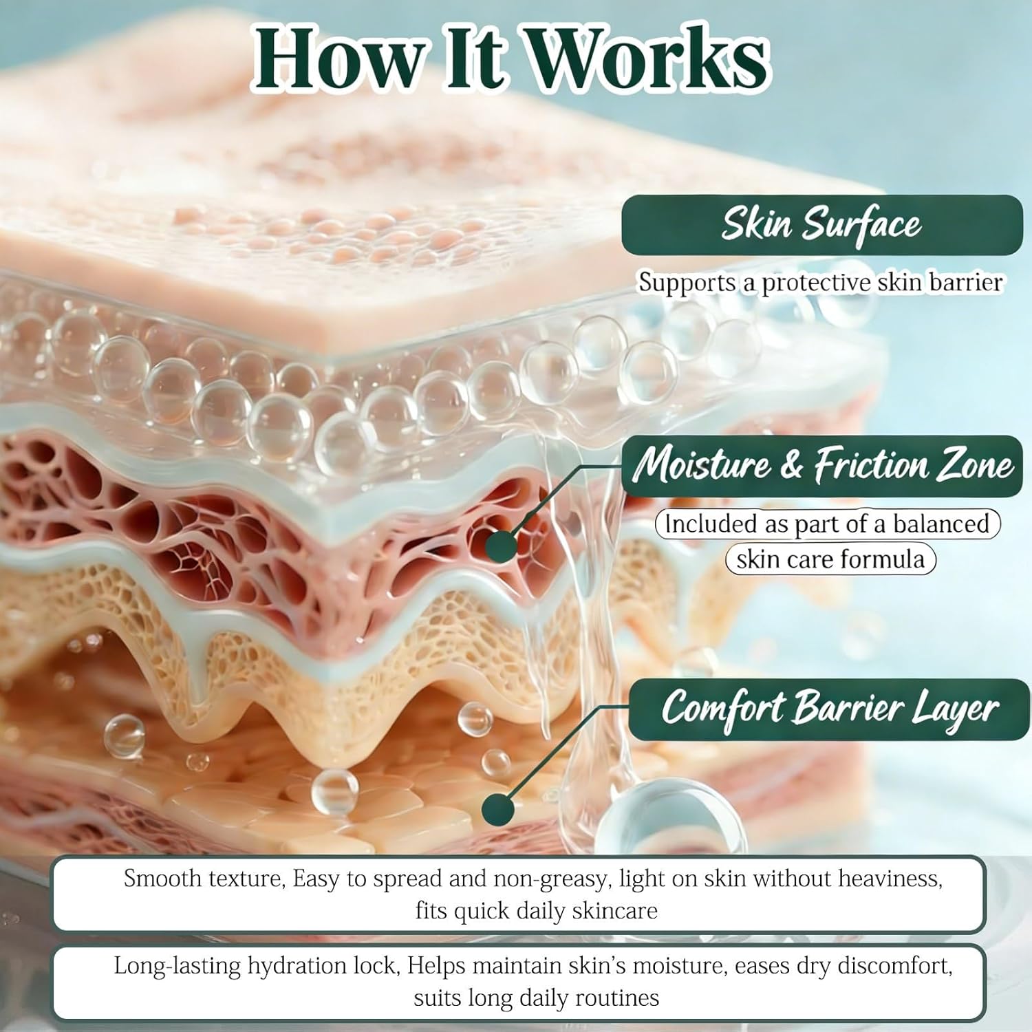 2PCS Intertrigo Cream, Skin Fold Care & Chafing Support Cream, Helps Soothe Irritated Skin and Reduce Friction, Supports Skin Comfort, Fast-Drying Non-Greasy Formula for Daily Use, 2 oz - Image 3