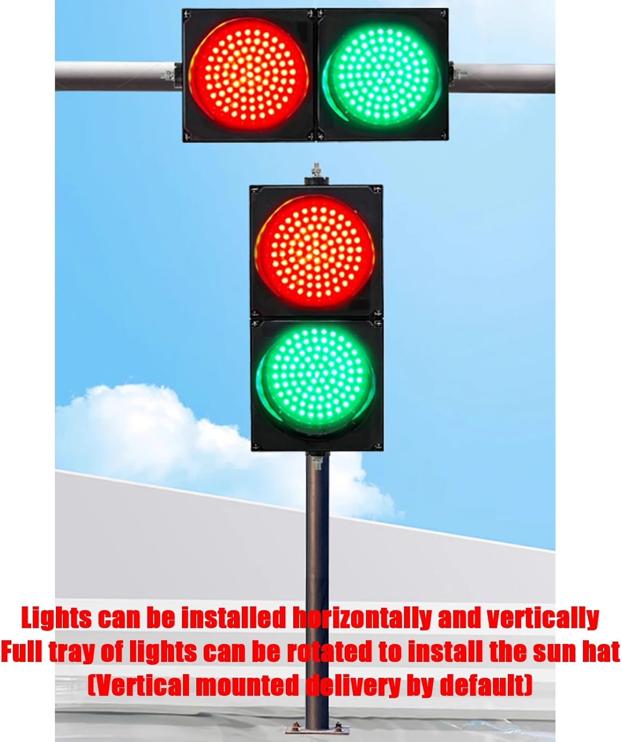 12in LED Traffic Light, 300mm Traffic Signal for Weighbridge & Road Gates, Driving School & Car Wash Use (200mm/8in, 24V) – Durable & High Visibility