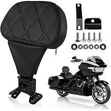 Rider Driver Backrest, Detachable Adjustable Plug-in Rider Backrast Fit for Harley Davidson Touring Road Glide Electra Glide Street Glide Road King CVO 2009-2026, Black Diamond Grid