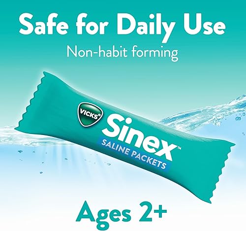 Miniatura 7 de Vicks Sinex - Kit de iniciación de enjuague nasal salino, solución salina sin medicamentos, elimina moco y alérgenos, alivio rápido y eficaz para la