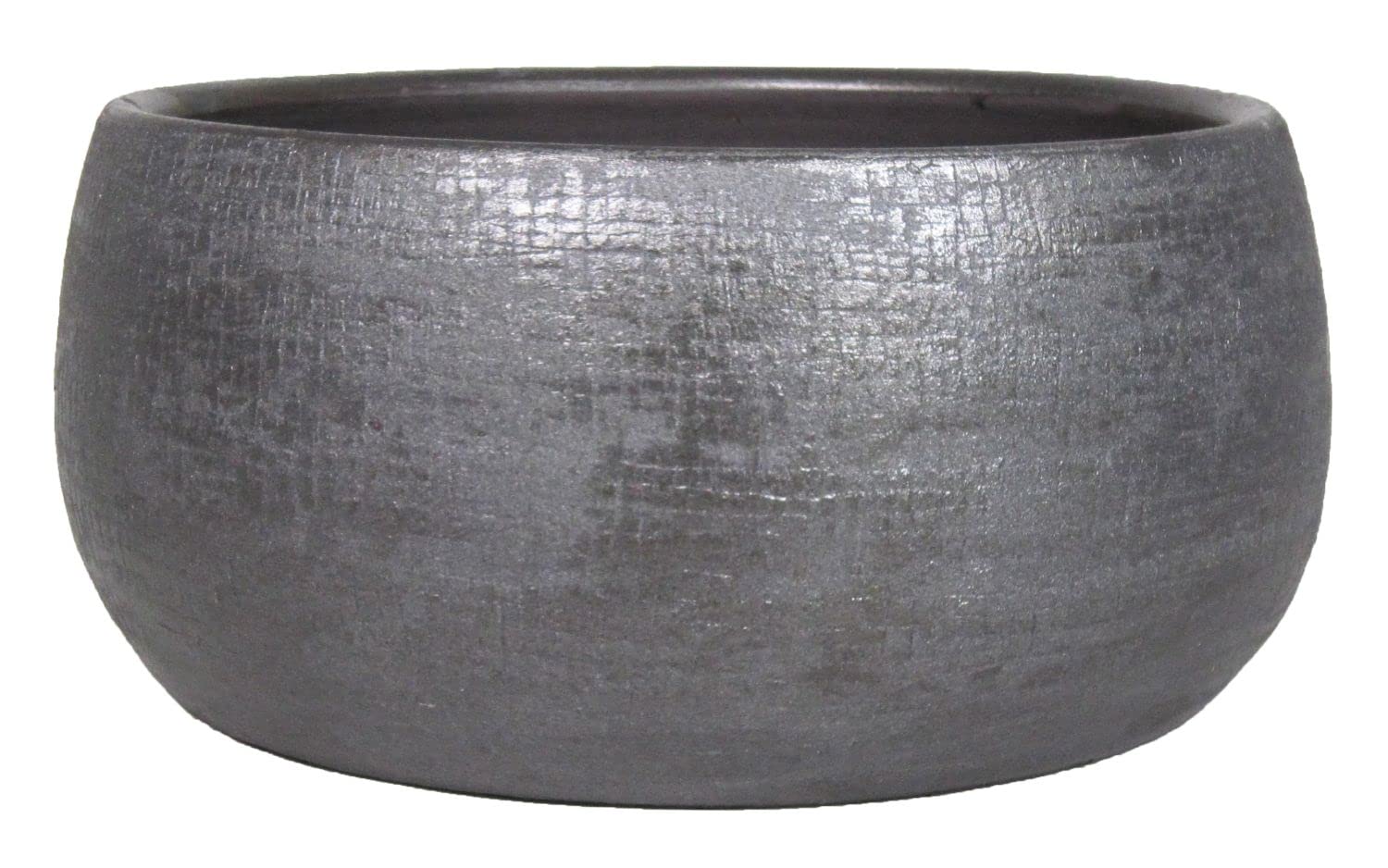 INNA-Glas Tazón de cerámica con Grano, Negro, 15 cm, Ø 33 cm - Cuenco Decorativo