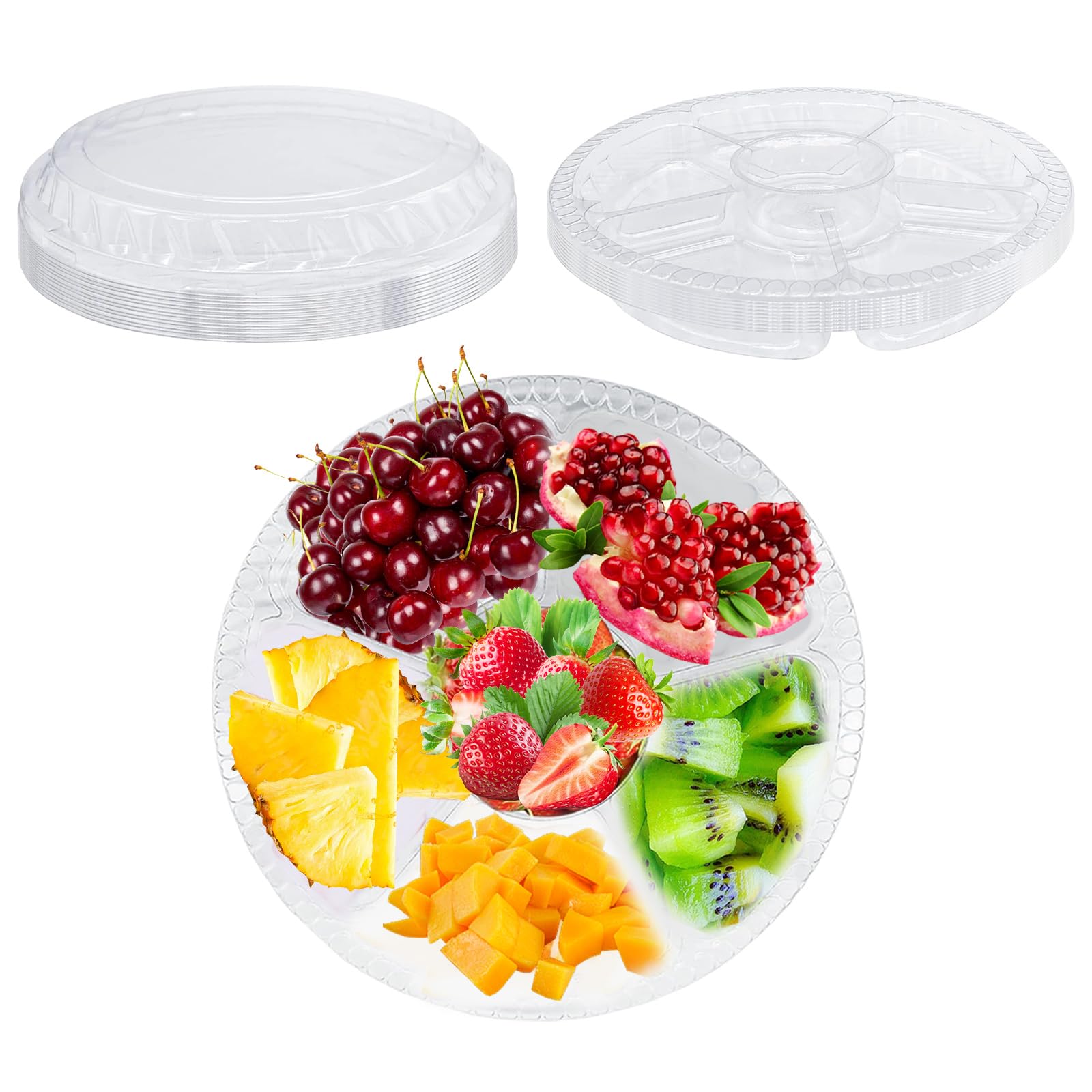 Frcctre Round Plastic Serving Tray With Lid Serving Tray With Lid