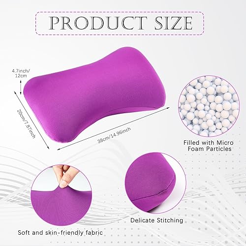 Miniatura 3 de Thyle Paquete de 2 almohadas de cuello de microcuentas de 15 x 8 x 2 pulgadas, almohadas de microcuentas para dormir, cojín suave y cómodo de apoyo