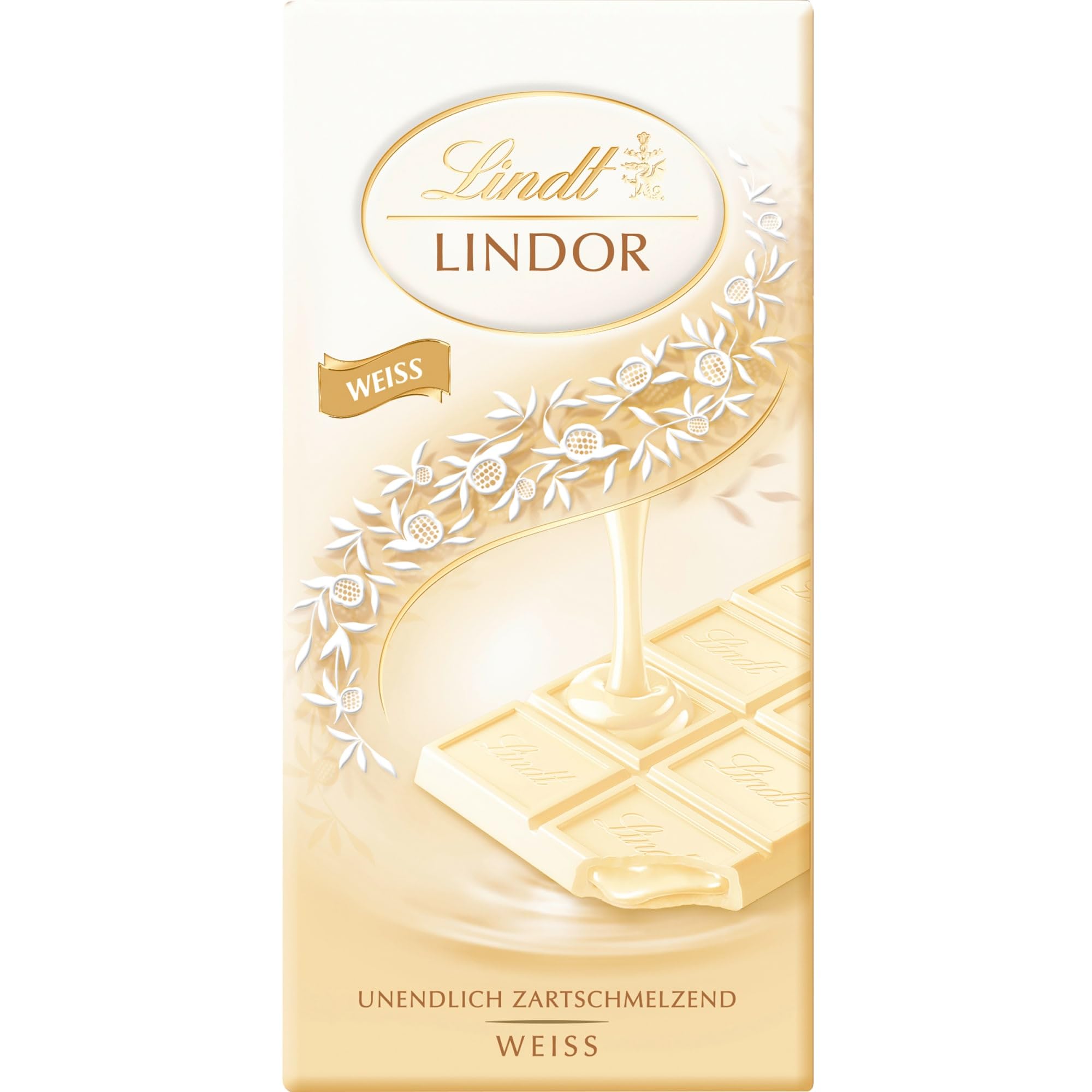 Lindt Schokolade | LINDOR Tafel Weiß | 100g | weiße Schokolade mit unendlich zartschmelzender Füllung | Schokoladen-Tafel