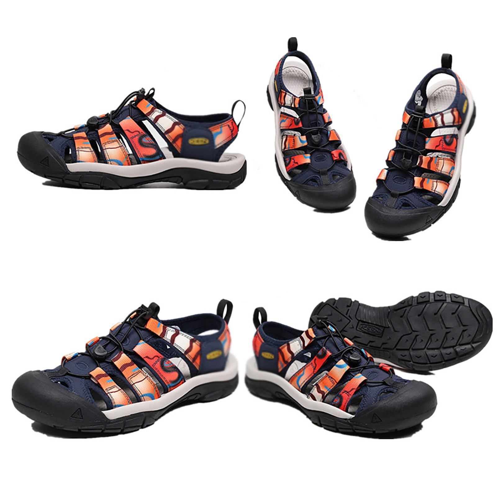 Herren-Wandersandalen mit geschlossener Zehenpartie, Wandersandalen, Wassersandalen, Sport und Outdoor, verstellbarer Komfort, leichte, atmungsaktive Trekking-Sportschuhe for den Sommer und Strand ( C