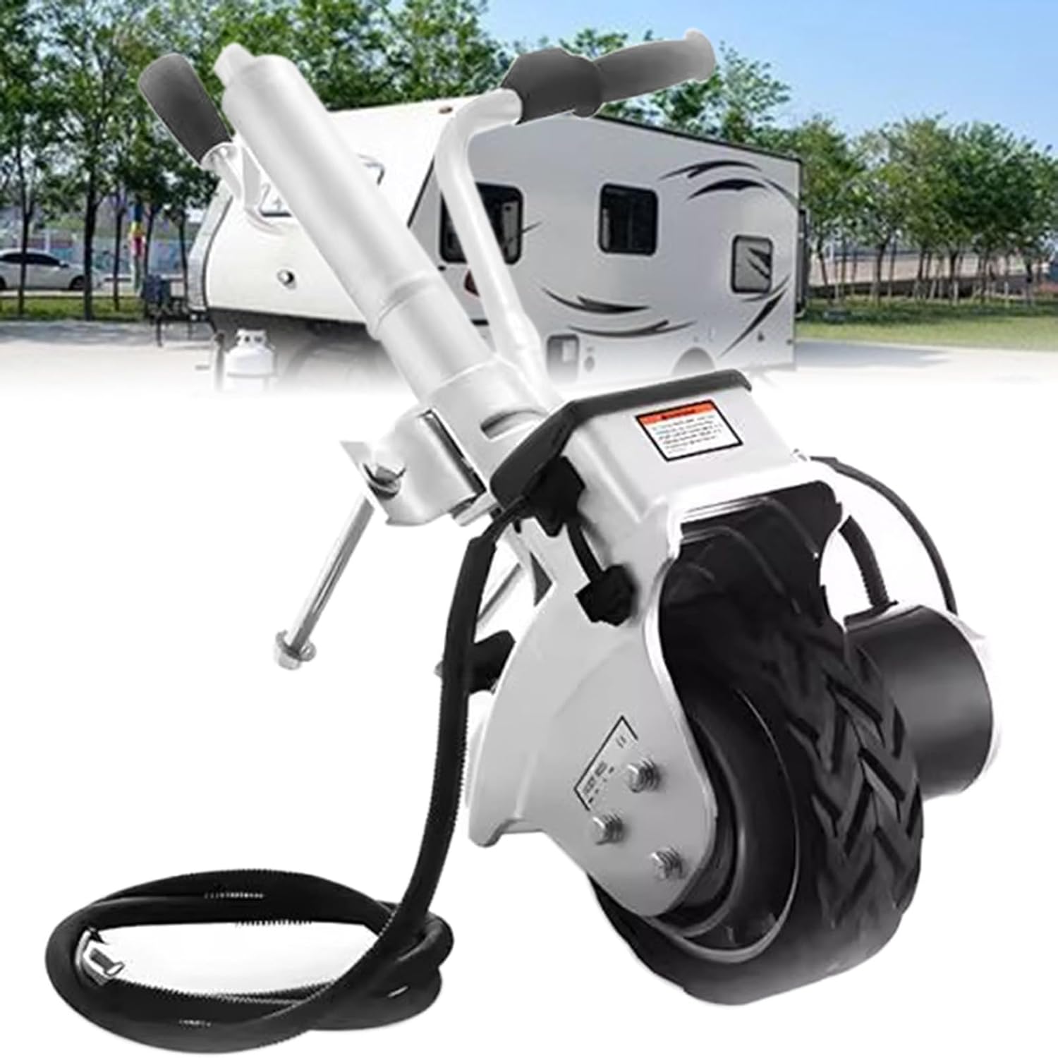 Aluminium Motorised Jockey Wheel, 12V 350W, Electric Trailer Mover, for Caravans, Boat Trailers, Horse Trailers