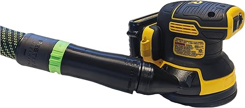 Miniatura 7 de Adaptador de vacío para lijadoras Dewalt o Craftsman, colección de polvo, Galactic Gadgets (Festool 1.063 in - Verde neón)