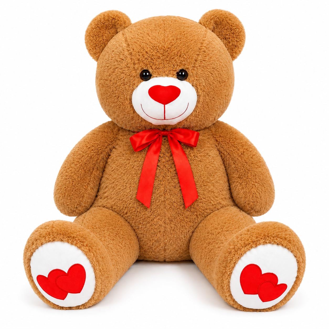 SNOWOLF gigante XXL orsacchiotto orso peluche 110cm, grande regalo morbido orsacchiotto peluche giocattolo per il compleanno, San Valentino o Natale (1,1 m, marrone scuro)