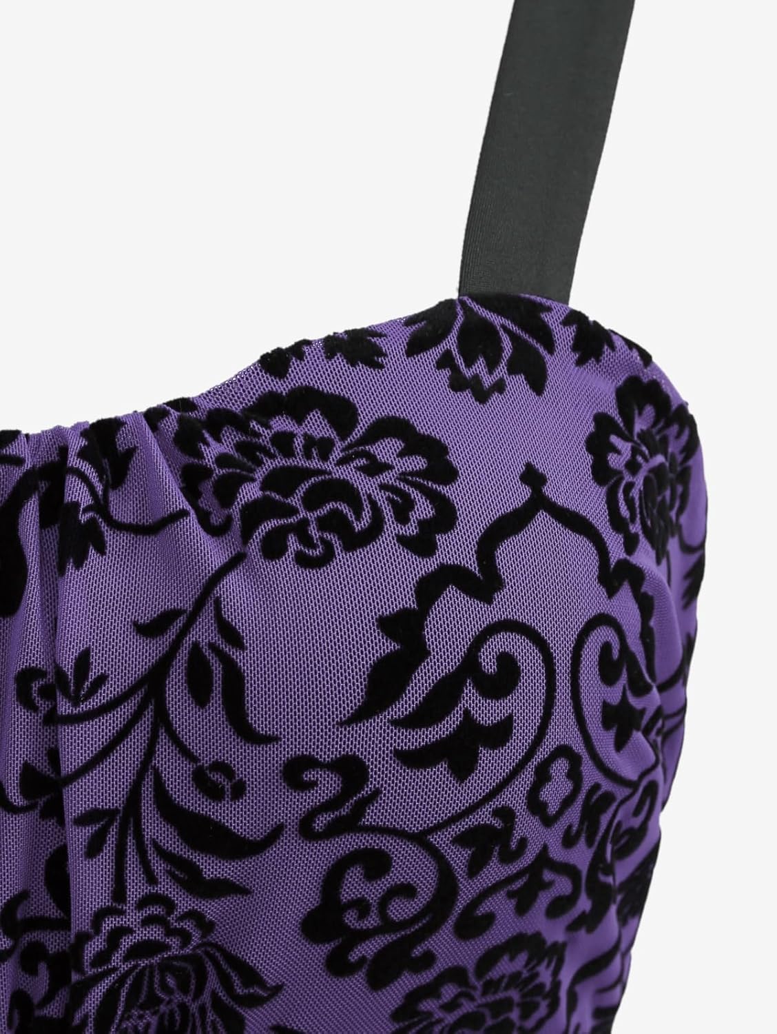 ROSE GAL Rosegal Women Plus Size Gothic Dress Layered Ruched Mesh Backless Dress - Image 3