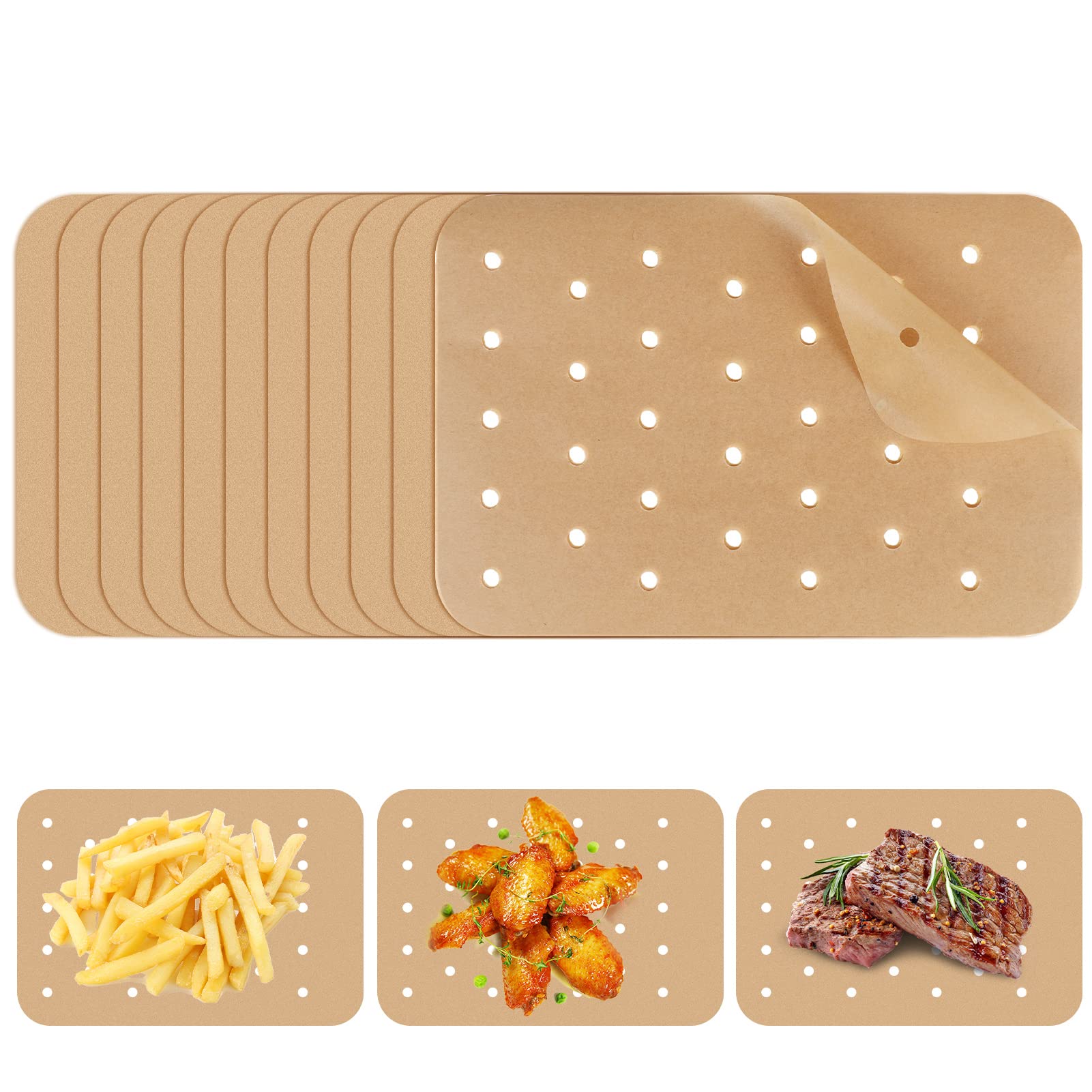180pcs Air Fryer Parchment Paper Air Fryer Paper Liner for Ninja Foodi Dual Air Fryer, Non-Stick Perforated Parchment Liner Baking Paper Compatible with Ninja DZ201, DZ401