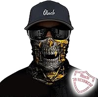 Vista 2 de Obacle Máscara facial de calavera para polvo, viento, protección solar, hombres y mujeres, motociclismo