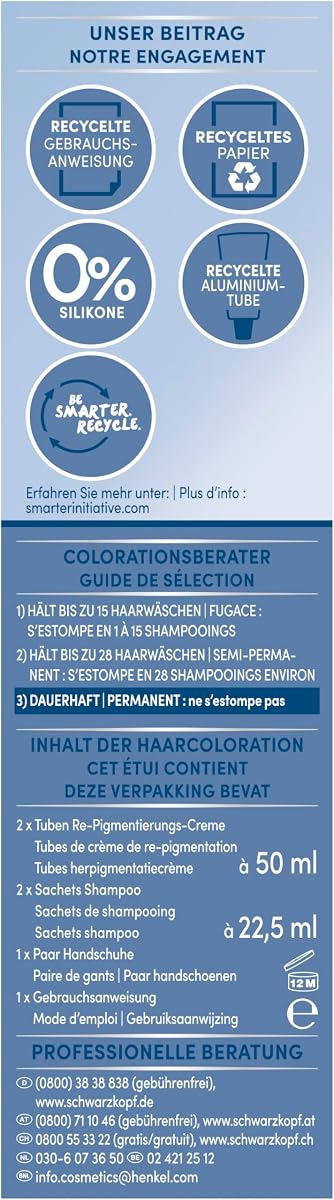 Men Perfect Re-Nature męski średni blond do średnio brązowego (2 x 145 ml), krem do ponownego pigmentacji, przywraca naturalny kolor włosów bez farbowania włosów i delikatnie maskuje siwe włosy