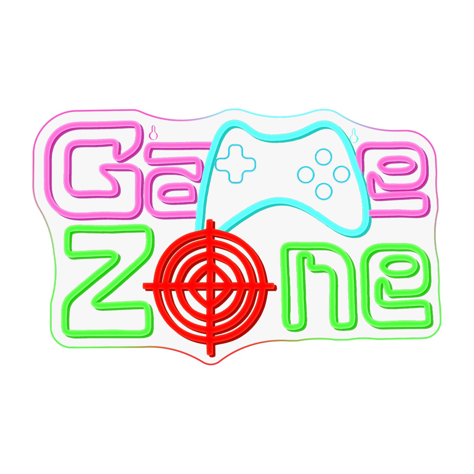 ineonlife Game Zone Neon Led,Radar Gamepad Luces Neon para Decoración de Pared,Letrero Led para Sala de Juegos,Zona de Juegos,Cueva de Hombre,Sala Familiar,Regalo para Niño