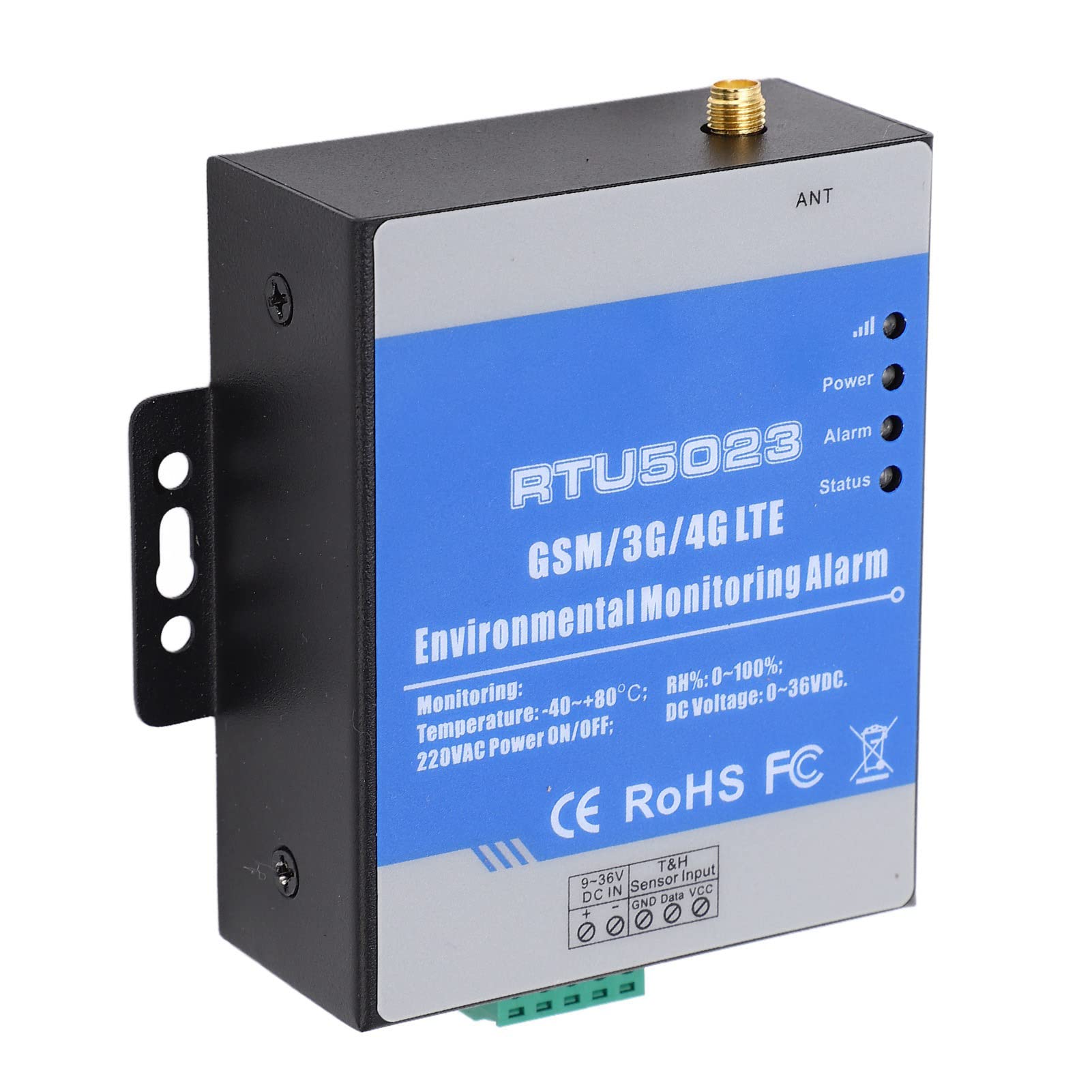 RTU5023 Alarma de Temperatura y Humedad GSM 3G 4G Alerta de SMS Inalámbrica Alarma de Falla de Corte de Energía Monitor Ambiental AC 100‑240V