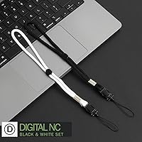 Vista 5 de Digital Nc Paquete de 2 correas de muñeca (estilo de lenca) ajustables con liberación rápida compatible con Nikon P900, Negro & blanco